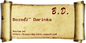 Bozsó Darinka névjegykártya